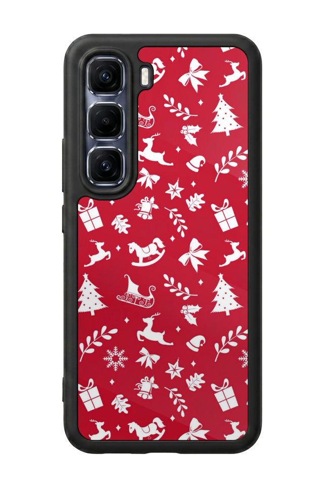 Infinix Hot 60 Pro Plus Uyumlu Yilbasi Christmas Tasarımlı Glossy Premium Kılıf
