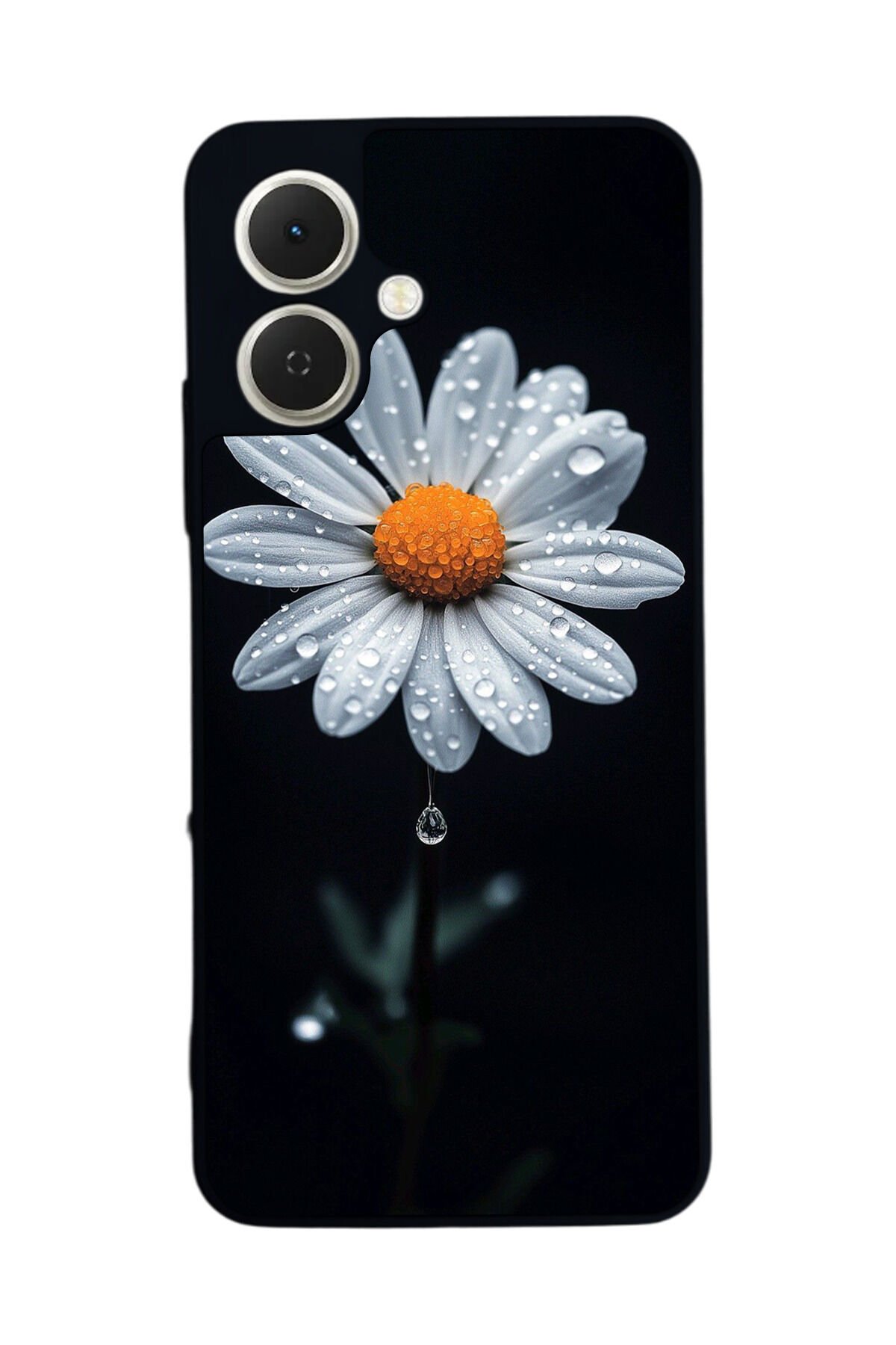 Tecno Spark GO 2 Uyumlu Papatya Tasarımlı Glossy Premium Kılıf
