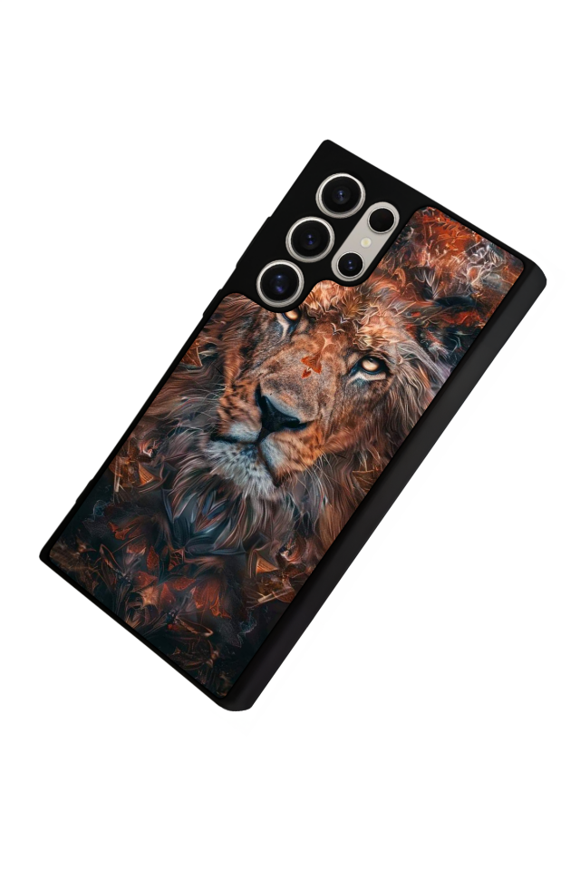 Samsung Galaxy S24 Ultra Uyumlu Aslan Tasarımlı Glossy Premium Kılıf