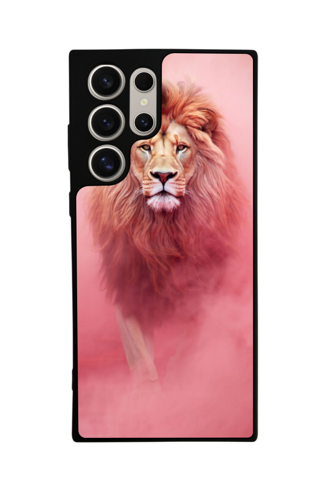 Samsung Galaxy S22 Ultra Uyumlu Aslan Tasarımlı Glossy Premium Kılıf