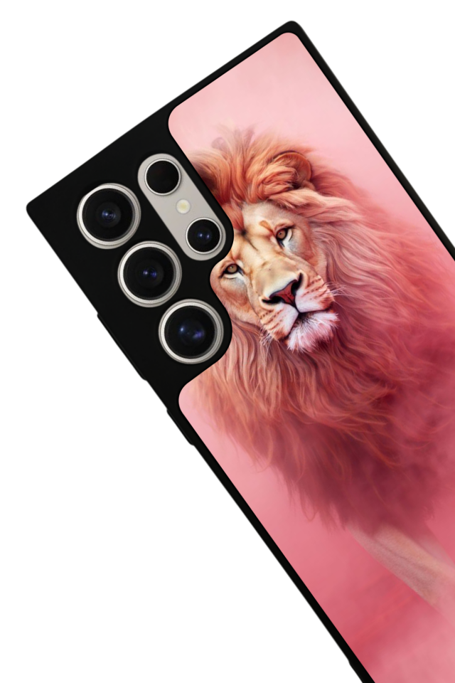 Samsung Galaxy S22 Ultra Uyumlu Aslan Tasarımlı Glossy Premium Kılıf