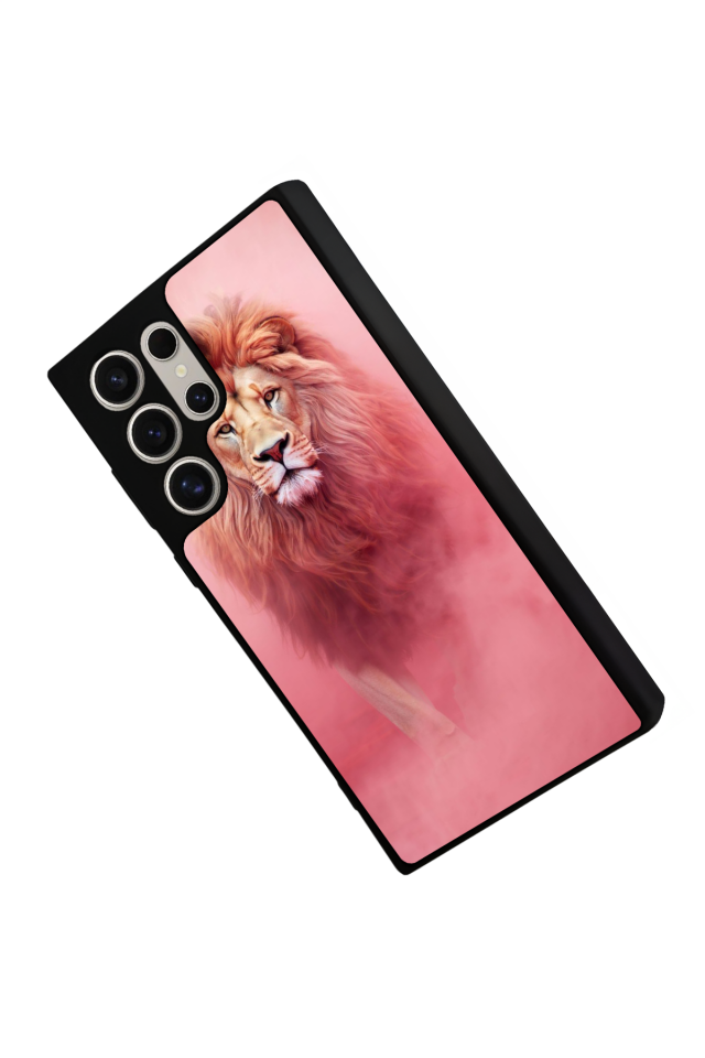 Samsung Galaxy S22 Ultra Uyumlu Aslan Tasarımlı Glossy Premium Kılıf