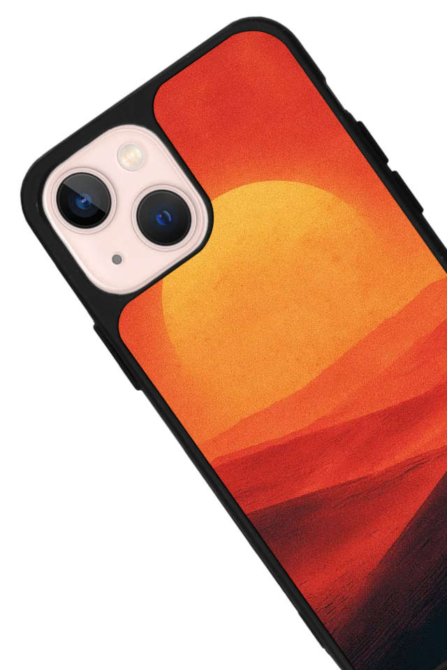 iPhone 15 Uyumlu Güneş Tasarımlı Glossy Premium Kılıf