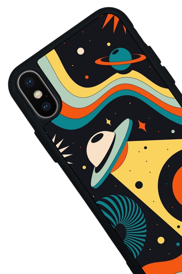 iPhone X/ XS Uyumlu Uzay Tasarımlı Glossy Premium Kılıf