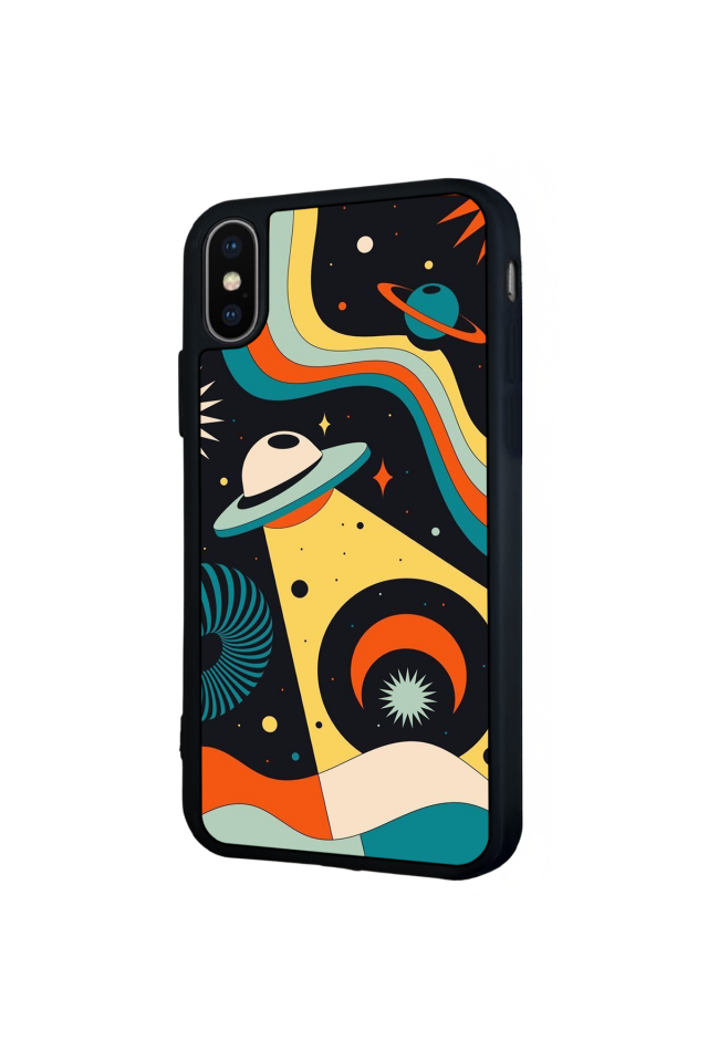 iPhone X/ XS Uyumlu Uzay Tasarımlı Glossy Premium Kılıf
