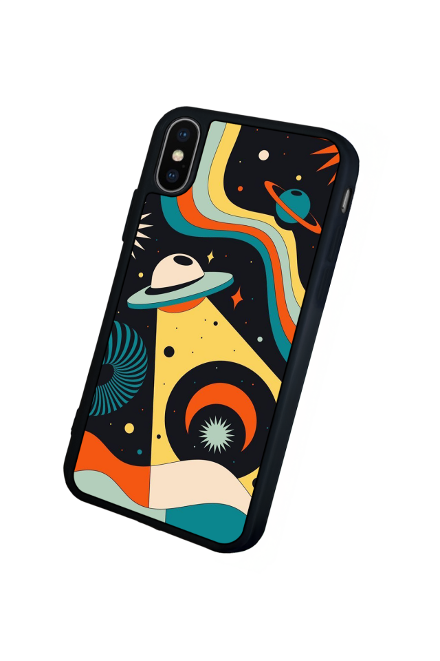 iPhone X/ XS Uyumlu Uzay Tasarımlı Glossy Premium Kılıf