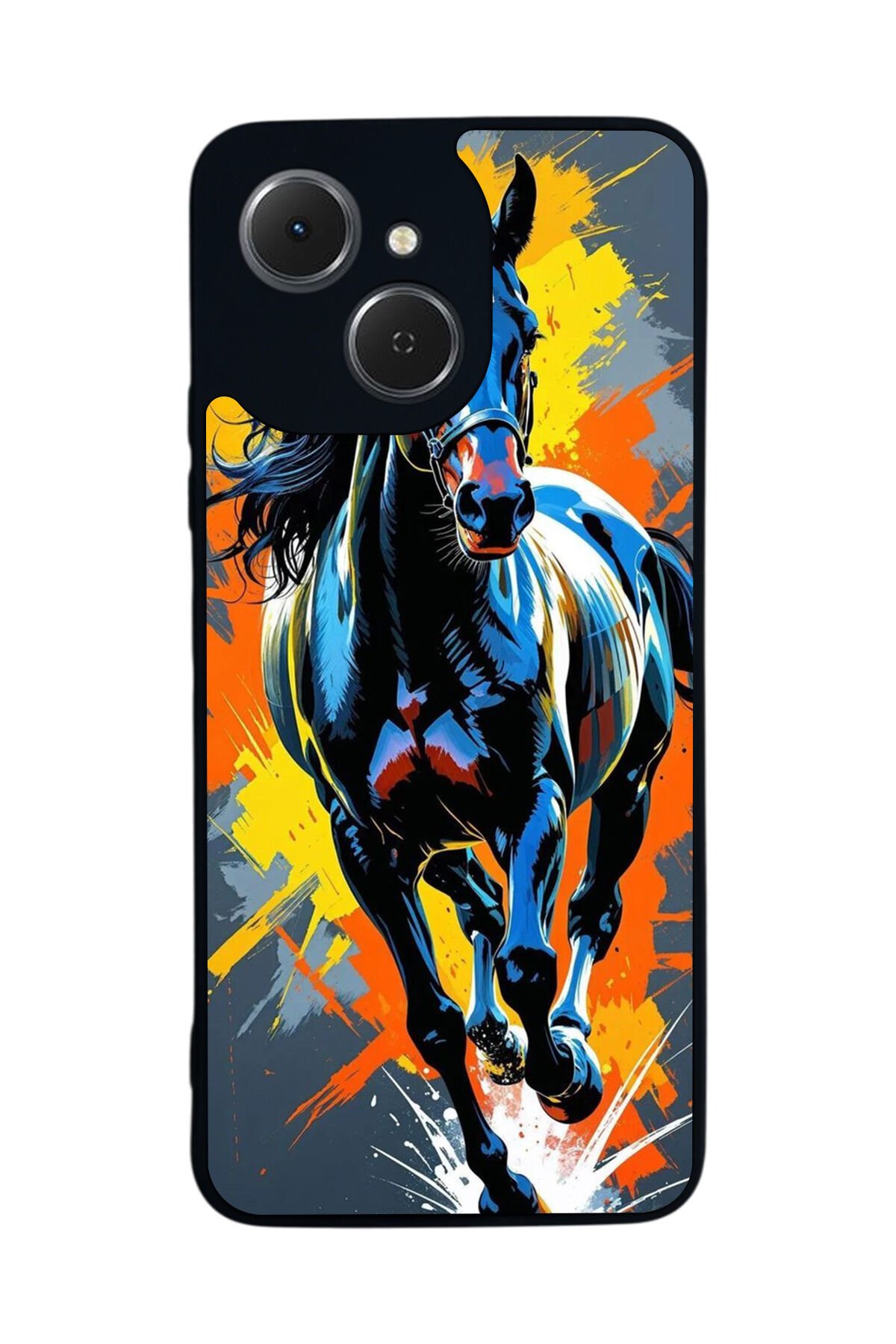 Tecno Spark 40C Uyumlu At Horse Tasarımlı Glossy Premium Kılıf