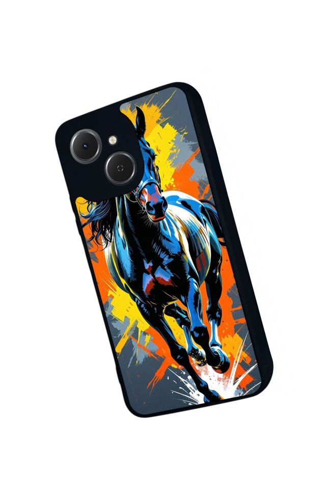 Tecno Spark 40C Uyumlu At Horse Tasarımlı Glossy Premium Kılıf