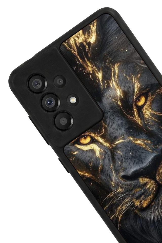Samsung Galaxy A73 Uyumlu Aslan Tasarımlı Glossy Premium Kılıf