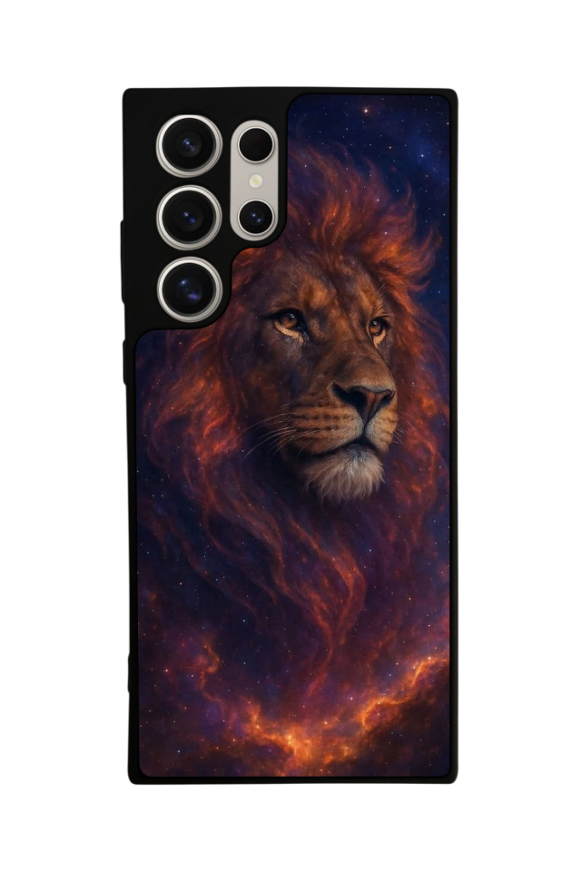 Samsung Galaxy S22 Ultra Uyumlu Aslan Tasarımlı Glossy Premium Kılıf