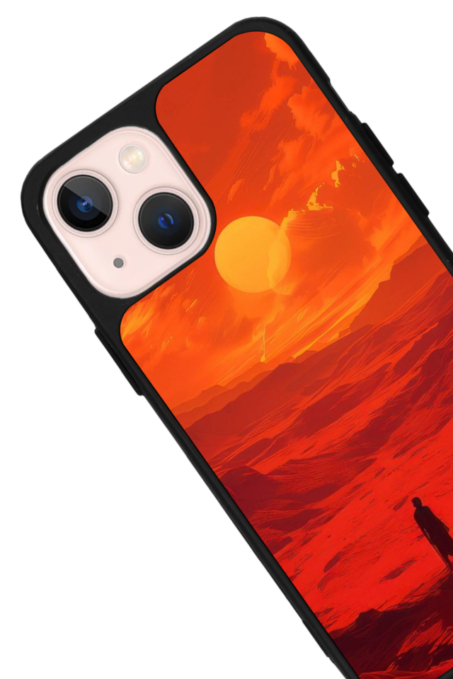 iPhone 15 Uyumlu Güneş Tasarımlı Glossy Premium Kılıf