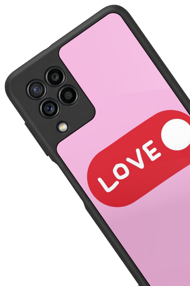Samsung Galaxy M22 Uyumlu Kalp Love Tasarımlı Glossy Premium Kılıf