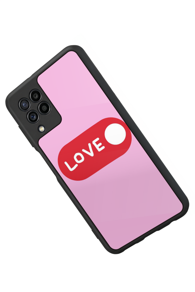 Samsung Galaxy M22 Uyumlu Kalp Love Tasarımlı Glossy Premium Kılıf