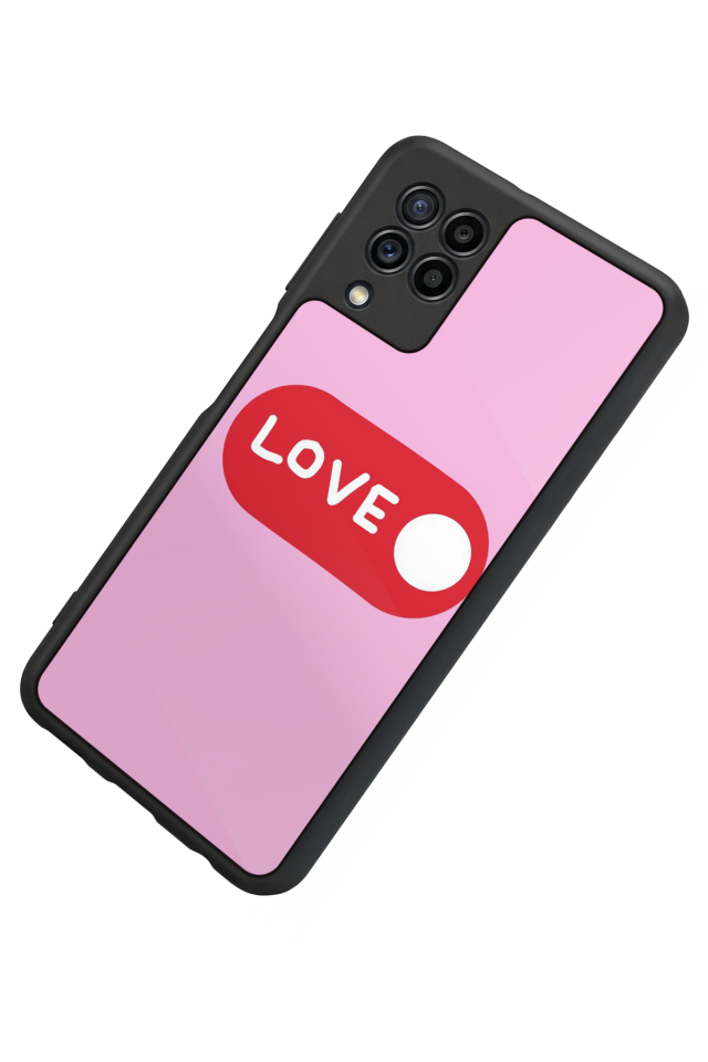 Samsung Galaxy M22 Uyumlu Kalp Love Tasarımlı Glossy Premium Kılıf