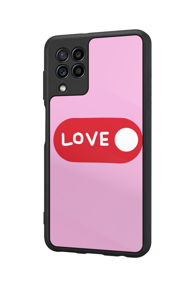 Samsung Galaxy M22 Uyumlu Kalp Love Tasarımlı Glossy Premium Kılıf