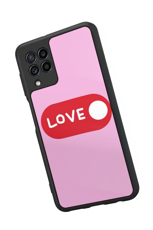 Samsung Galaxy M22 Uyumlu Kalp Love Tasarımlı Glossy Premium Kılıf