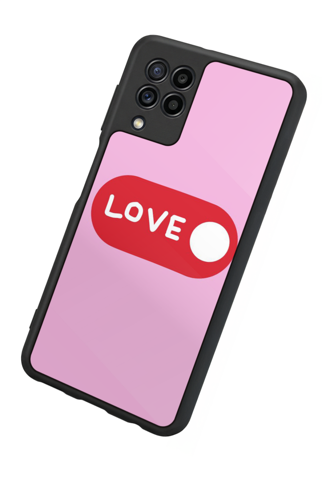 Samsung Galaxy M22 Uyumlu Kalp Love Tasarımlı Glossy Premium Kılıf