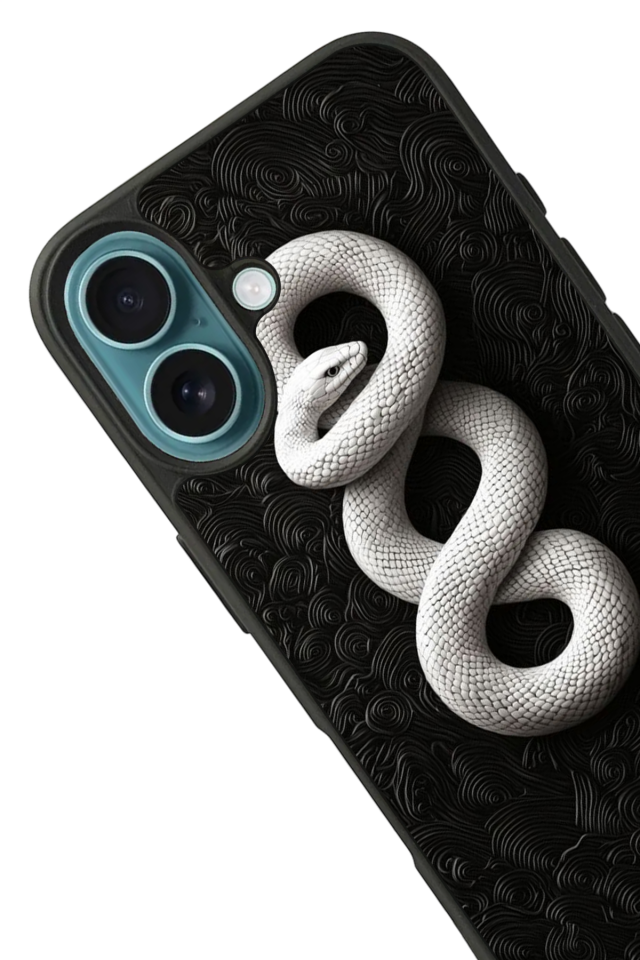 iPhone 16 Plus Uyumlu Yılan Tasarımlı Glossy Premium Kılıf