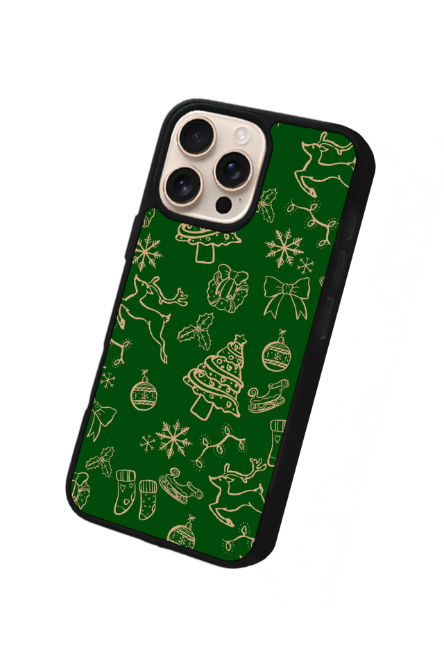 iPhone 15 Pro Max Uyumlu Yilbasi Christmas Tasarımlı Glossy Premium Kılıf