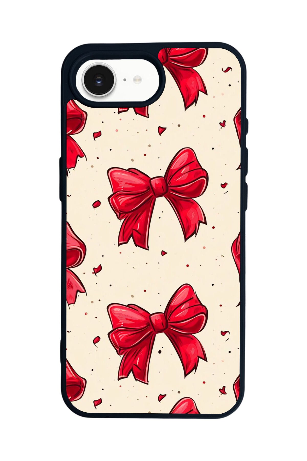 iPhone 16E Uyumlu Kurdele Tasarımlı Glossy Premium Kılıf