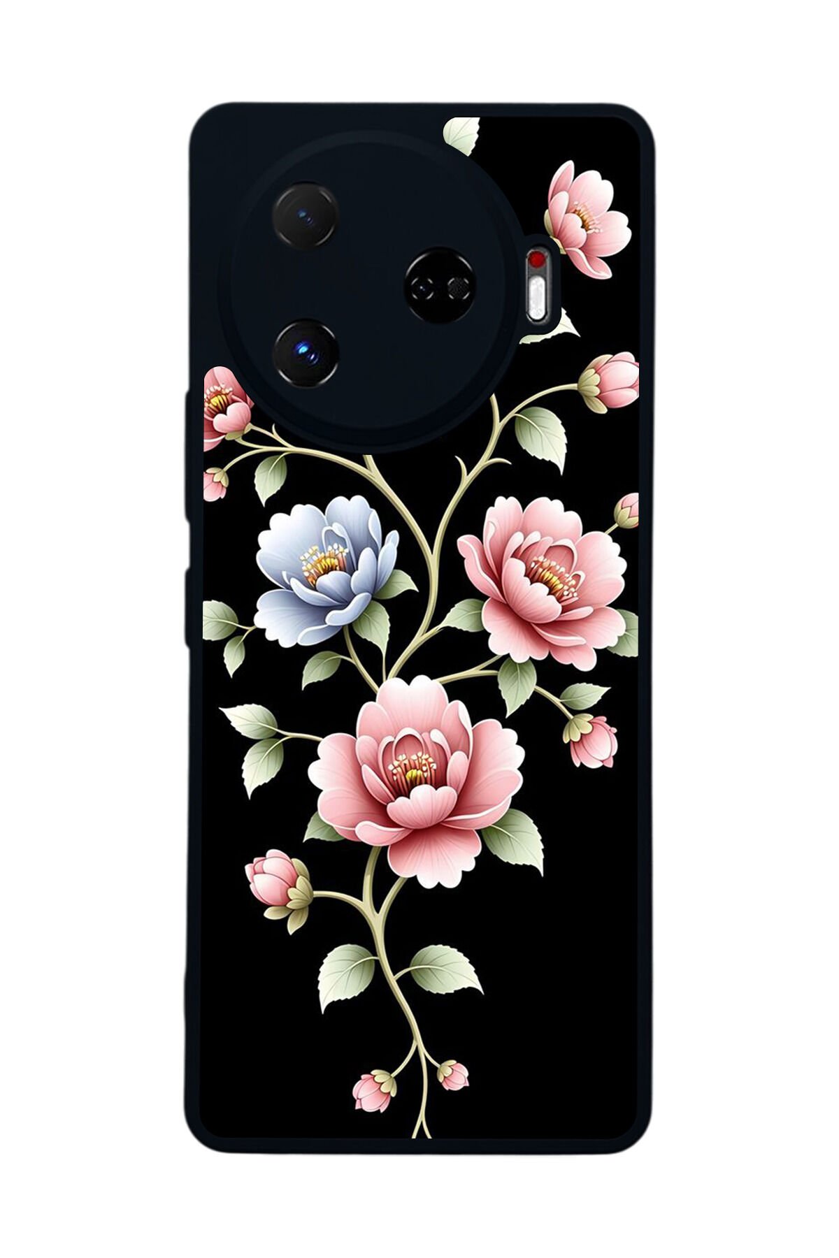 Tecno Camon 30 Pro Uyumlu Yaldizli Cicek Tasarımlı Glossy Premium Kılıf