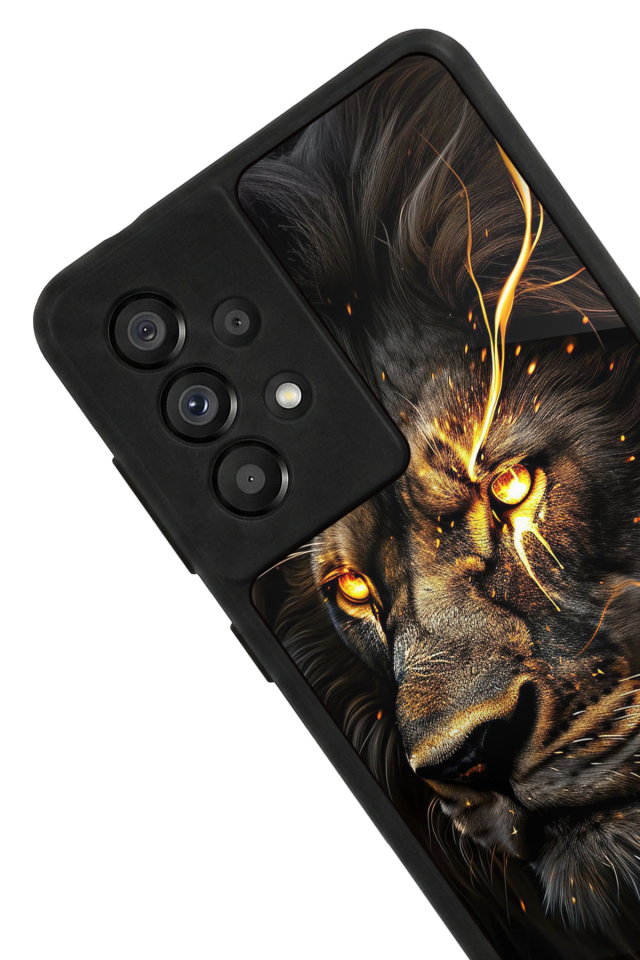 Samsung Galaxy A73 Uyumlu Aslan Tasarımlı Glossy Premium Kılıf