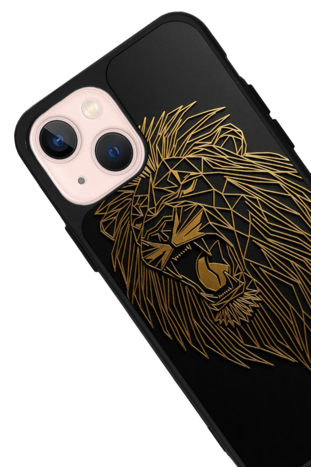 iPhone 14 Plus Uyumlu Aslan Tasarımlı Glossy Premium Kılıf