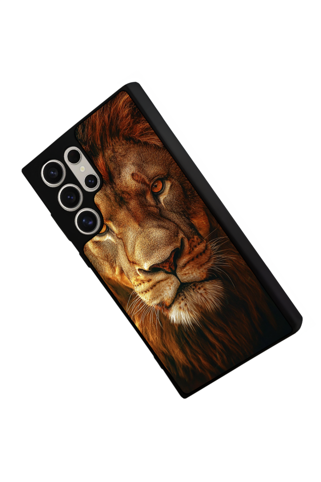 Samsung Galaxy S24 Ultra Uyumlu Aslan Tasarımlı Glossy Premium Kılıf