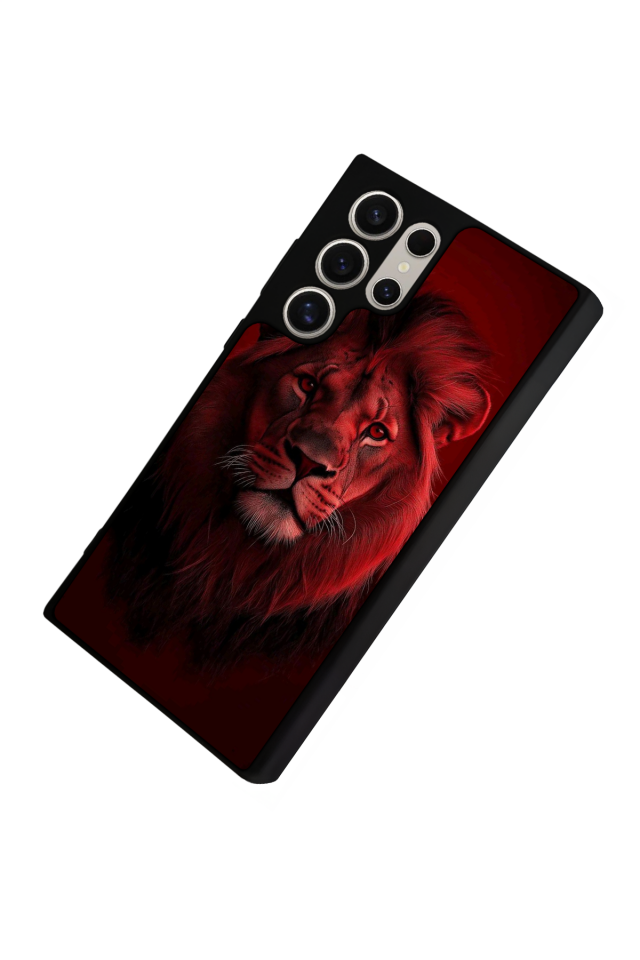 Samsung Galaxy S22 Ultra Uyumlu Aslan Tasarımlı Glossy Premium Kılıf