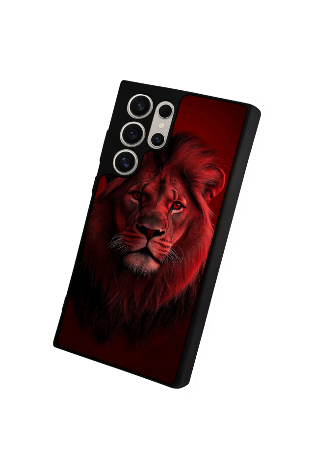 Samsung Galaxy S22 Ultra Uyumlu Aslan Tasarımlı Glossy Premium Kılıf