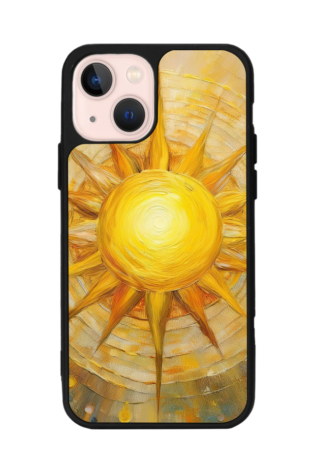 iPhone 15 Uyumlu Güneş Tasarımlı Glossy Premium Kılıf