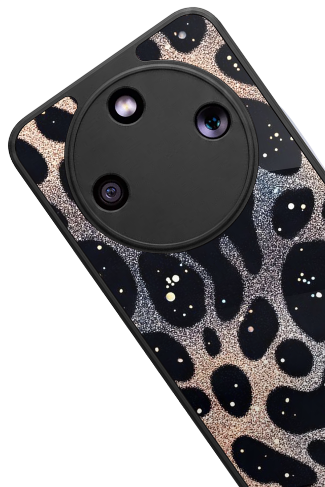 Honor Magic 8 Lite Uyumlu Hologram Leopar Tasarımlı Glossy Premium Kılıf