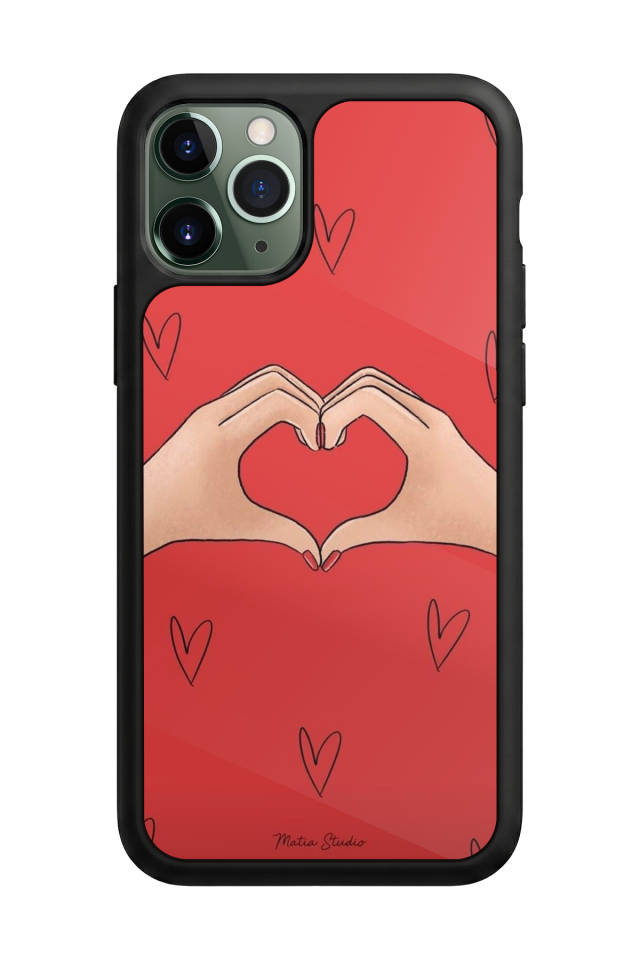iPhone 11 Pro Uyumlu Kalp Love Tasarımlı Glossy Premium Kılıf