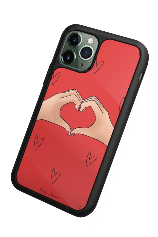 iPhone 11 Pro Uyumlu Kalp Love Tasarımlı Glossy Premium Kılıf