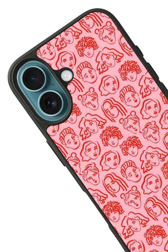 iPhone 16 Uyumlu Line Art Tasarımlı Glossy Premium Kılıf