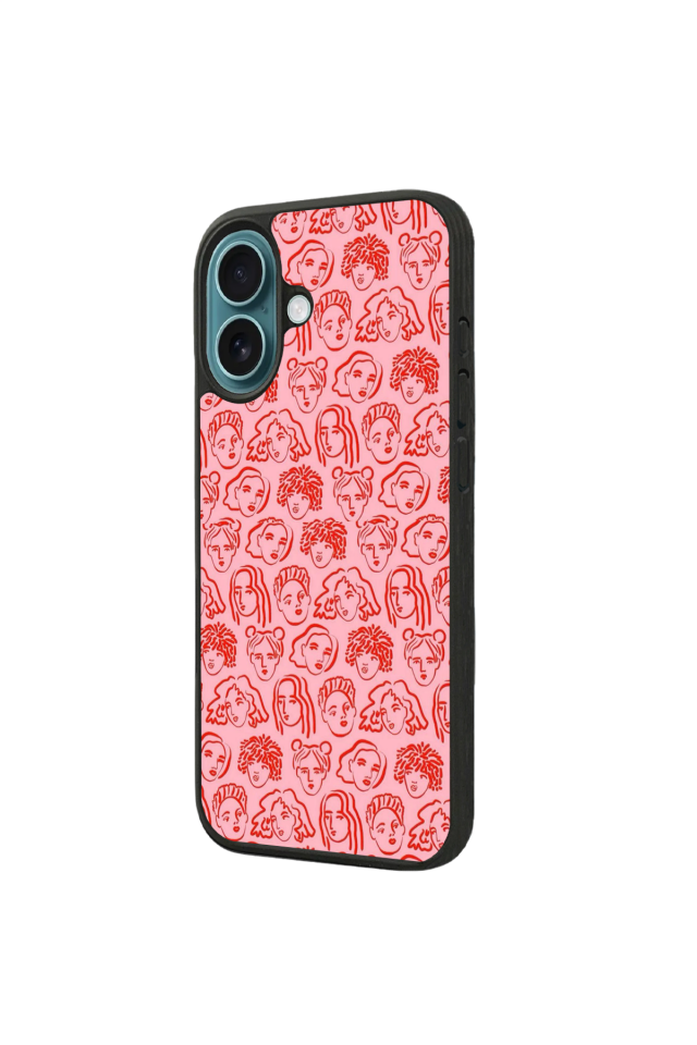 iPhone 16 Uyumlu Line Art Tasarımlı Glossy Premium Kılıf