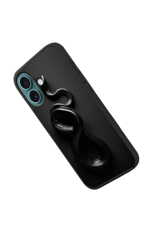 iPhone 16 Plus Uyumlu Yılan Tasarımlı Glossy Premium Kılıf