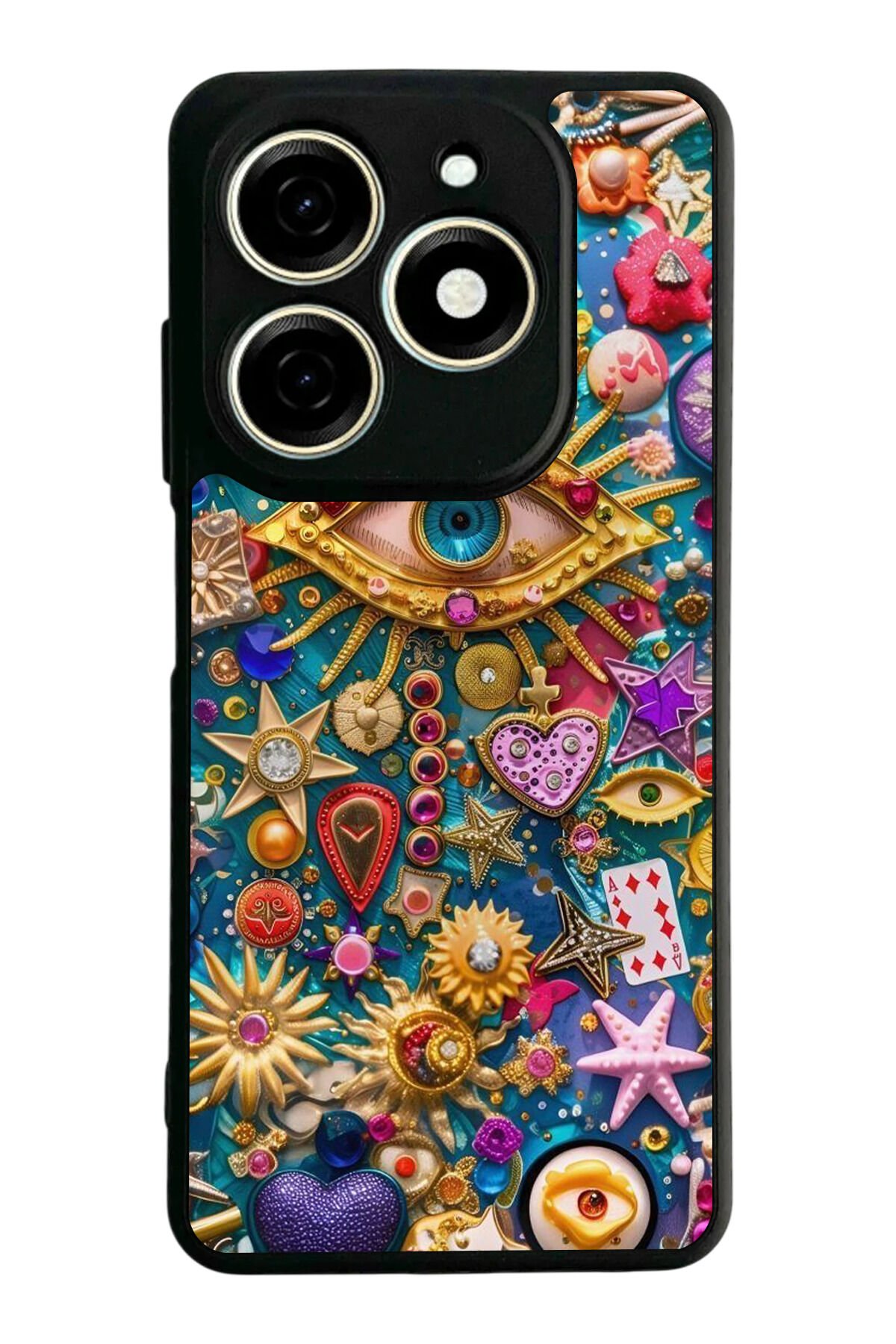 Tecno Spark 20/20C Uyumlu Göz Tasarımlı Glossy Premium Kılıf