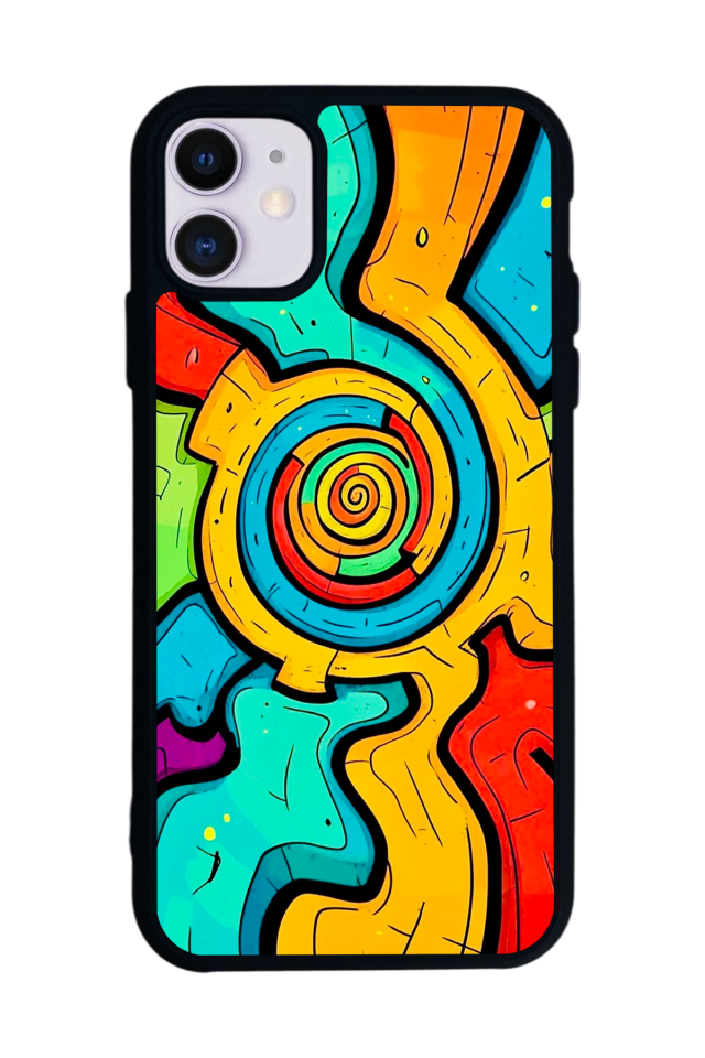 iPhone 11 Uyumlu Abstract Tasarımlı Glossy Premium Kılıf