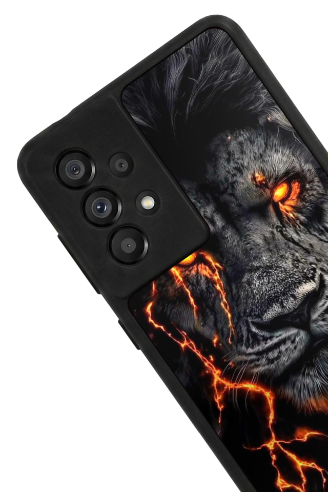 Samsung Galaxy A73 Uyumlu Aslan Tasarımlı Glossy Premium Kılıf