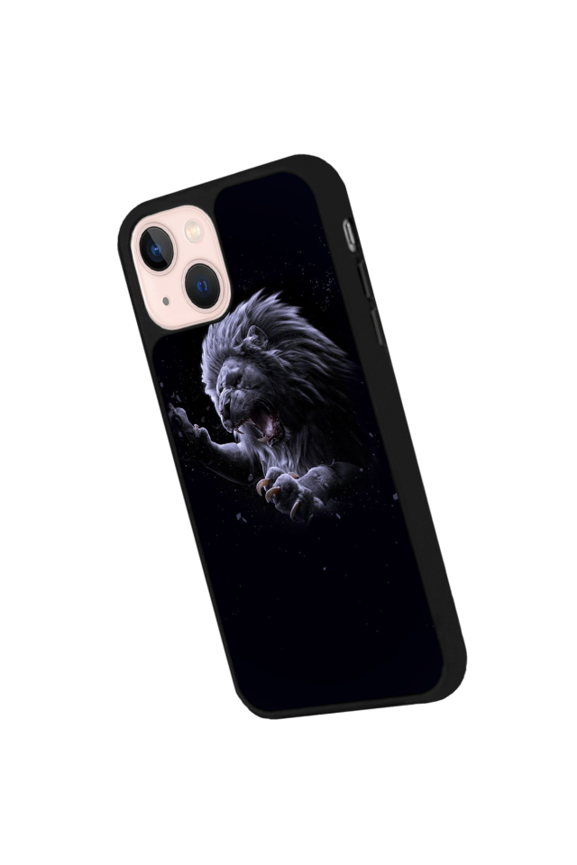 iPhone 14 Plus Uyumlu Aslan Tasarımlı Glossy Premium Kılıf