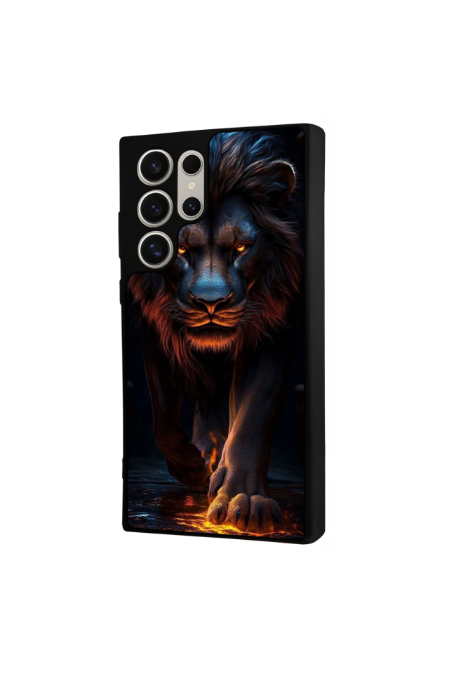 Samsung Galaxy S22 Ultra Uyumlu Aslan Tasarımlı Glossy Premium Kılıf