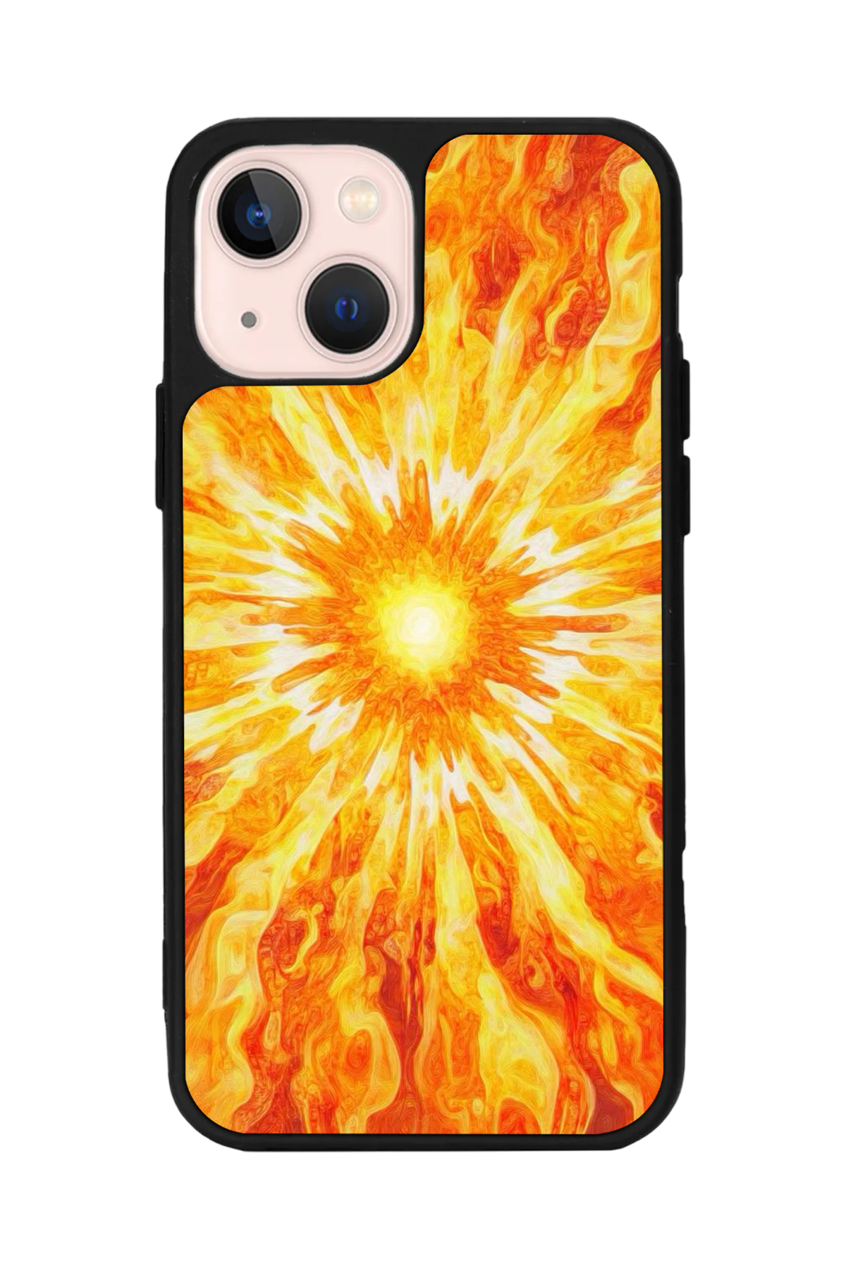 iPhone 15 Uyumlu Güneş Tasarımlı Glossy Premium Kılıf