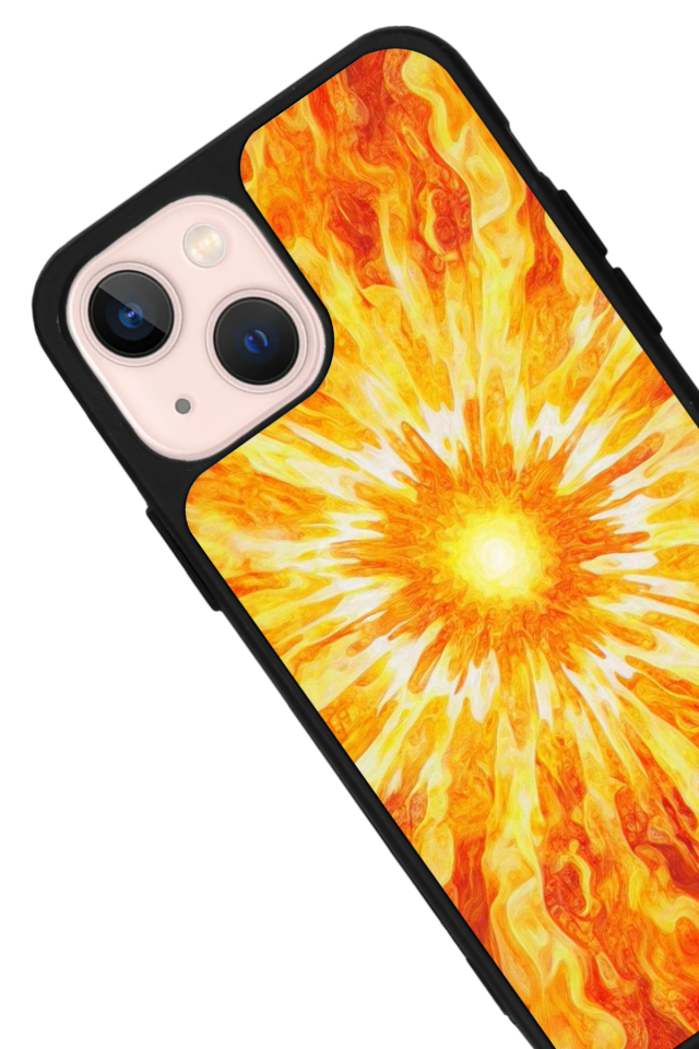 iPhone 15 Uyumlu Güneş Tasarımlı Glossy Premium Kılıf