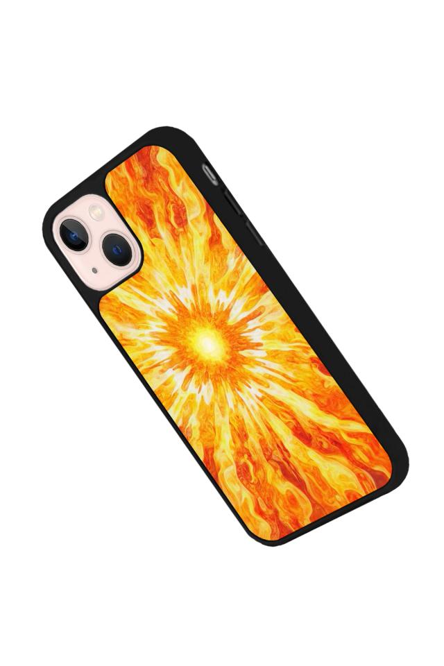 iPhone 15 Uyumlu Güneş Tasarımlı Glossy Premium Kılıf