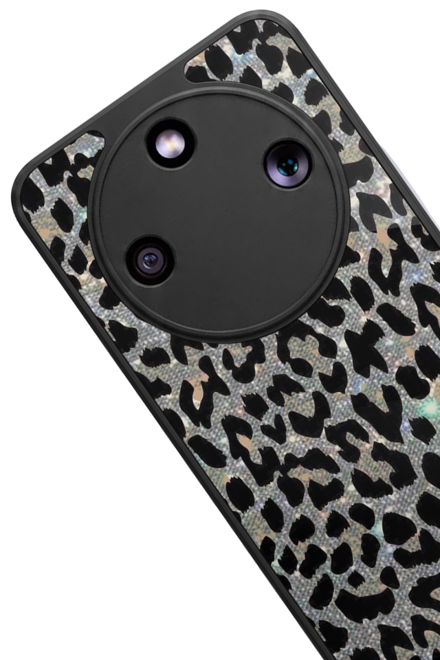 Honor Magic 8 Lite Uyumlu Hologram Leopar Tasarımlı Glossy Premium Kılıf