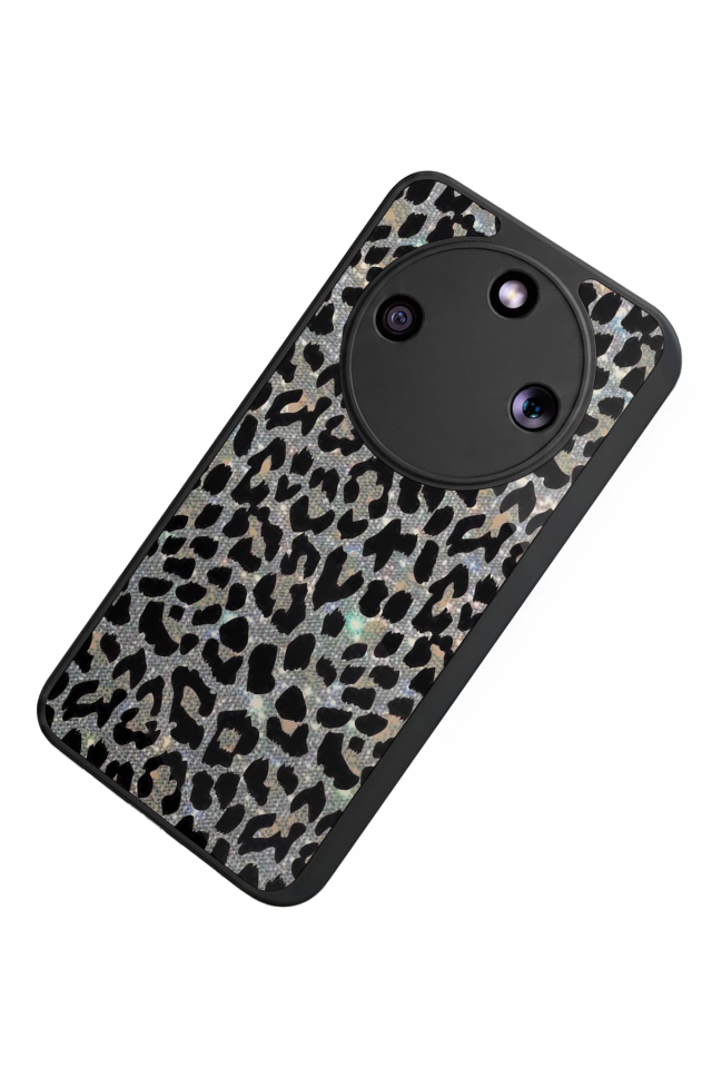 Honor Magic 8 Lite Uyumlu Hologram Leopar Tasarımlı Glossy Premium Kılıf