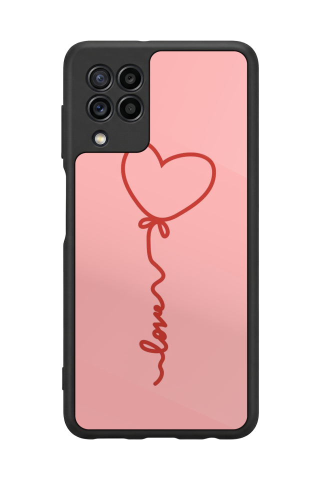 Samsung Galaxy M22 Uyumlu Kalp Love Tasarımlı Glossy Premium Kılıf