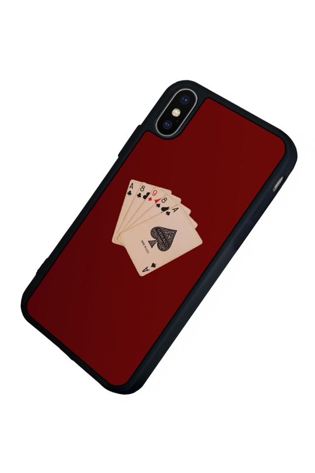iPhone X/ XS Uyumlu Kirmizi Tasarımlı Glossy Premium Kılıf