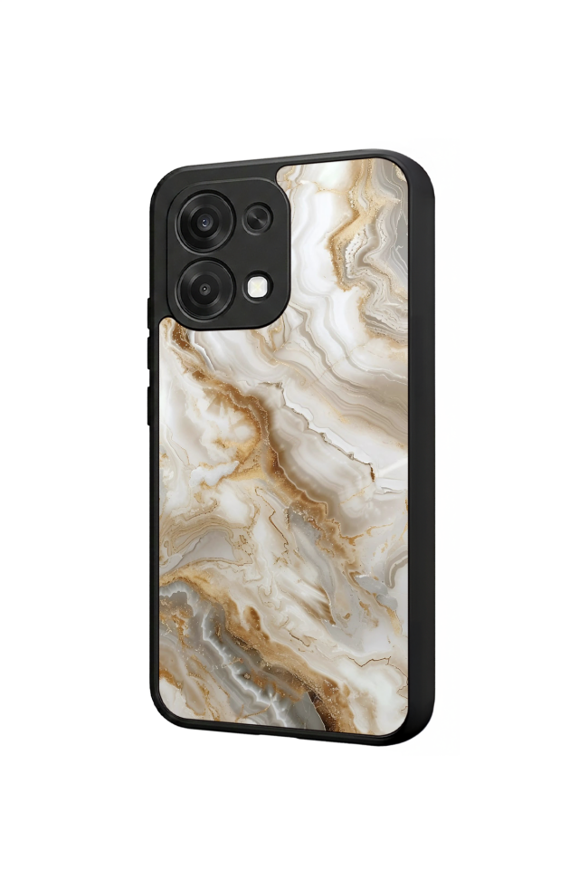 Oppo A6 Pro Uyumlu Mermer Marble Tasarımlı Glossy Premium Kılıf